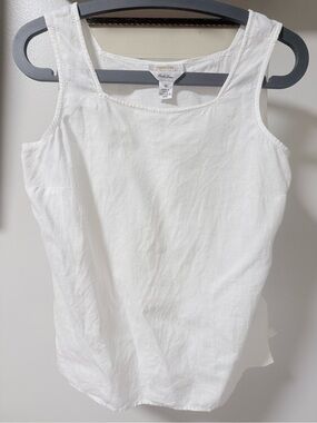 Irish Linen Talbots White Scoop Neck Tank